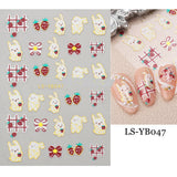 Flytonn 3D Food Nail Stickers Cartoon Omelette Bacon Nail Decals Kawaii Charms Self-adhesive Cute Animals Sliders Manicure Wrap