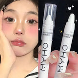 Flytonn- Pearlescent White Lying Silkworm Highlighter Pen Waterproof Pearl Sliver Brighten Eyes Glitter Matte Eyeshadow Stick Face Makeup