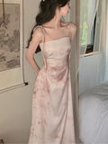 Sexy Satin Midi Dress Women Spaghetti Strap Backless Summer Holiday Slim Vintage Wedding Prom Robe One Piece Vestidos Mujer New