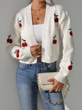 Flytonn-Embroidered short jacket, fashionable knitted sweater for spring, autumn, and winter