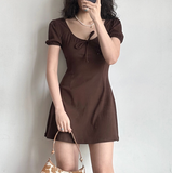 FLYTONN-spring summer dress Vacation photography outfits Maribel Puff Sleeve Dress ~