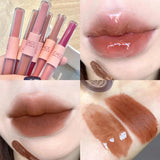 Flytonn- 11Colors Double Head Lip Gloss Matte Velvet Sexy Red Tint Liquid Lipstick Waterproof Mirror Water Lip Glaze Lips Makeup Cosmetic