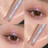 Flytonn 1pc Liquid Eyeshadow Super Shine Pink Pearlescent Glitter Eyeliner Long Lasting Waterproof Eye Shadow Glitter Party Eye Makeup