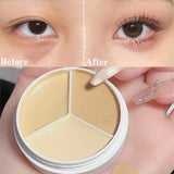 FLYTONN-3 Colors Conceale Creamr Palette Full Coverage Acne Spot Dark Circles Contour Concealer Cream Korean Makeup Cosmetics Product