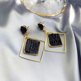 Flytonn-Fashion Statement Earring Gold Color Statement Geometric Earrings for Women Female Wedding Daily Pendant Jewelry Gift