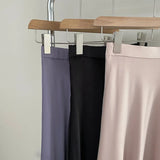 FLYTONN-Silky Smooth Drooping Acetic Acid Satin Maxi Skirt Women's High Waisted Slim A Line Skirt