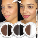 Flytonn- Matte Brown Black Eyeliner Eyebrow Cream Gel 3 Colors Waterproof Long Lasting Contouring Brow Cream with Brush Makeup Cosmetic