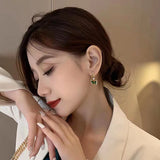 Flytonn-925 Silver Needle Vintage Green Crystal Butterfly Drop Earrings for Women Jewelry 2024 Trending Luxury Zircon Women's Earrings