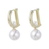 Flytonn-Gold Color Letter D Pearl Korean New Fashion Jewelry Earrings Before After Elegant Women's Daily Versatile Accessories