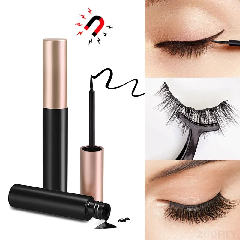 Flytonn Black Magnetic Eyeliner Glue False Eyelash Extension Magic Self-adhesive Liquid Eyeliner Eye Makeup No Blooming Korea Cosmetics