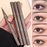 Flytonn-Smooth Thin Eyeliner Pen for Beginners Long Lasting Easy Draw and Modify Waterproof Liquid Black Brown Smooth Eyeliners Pencil