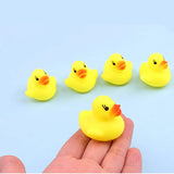 FLYTONN-Kids Floating Bath Toys Mini Swimming Rings Rubber Yellow Ducks Fishing Net Washing Swimming Toddler Toys Water Fun