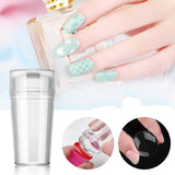 Flytonn-Nail Stamper Jelly Silicone Printing Nail Polish Stamping French Tip Nail Stamp Template with Scraper  Manicure Stencil Tools