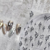 Flytonn Gold Silver Butterfly New Bronzing High Quality Adhesive Gilded Nail Stickers Nail Art Decorations Nail Decals Design T-2559