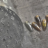 Flytonn Gold Silver Butterfly New Bronzing High Quality Adhesive Gilded Nail Stickers Nail Art Decorations Nail Decals Design T-2559