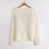 Flytonn Bows Long Sleeve Knitted Sweater For Women Casual Loose O Neck Crochet Pullovers Winter New Female Splice Sweater Top