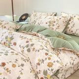 Flytonn-2025 Spring Bedding Set Cute Strawberry Duvet Cover Set Floral Style with Flat Sheet Pillowcase No filler Queen Double Girls Boys Home Decor Bed Linens