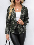 Flytonn-Winter Outfits Christmas Thanksgiving Gift New Year's Eve Outwear Long Sleeves Loose Buttoned Camouflage Pockets Notched Collar Blazer Outerwear