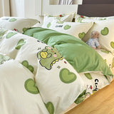 Flytonn-2025 Spring Bedding Set Ins Cream Bedding Set,Cute Cartoon Kids Adult Duvet Cover No Filler,Pillowcase,Full Queen Size Boys Girls Comforter Cover