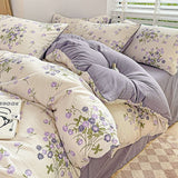 Flytonn-2025 Spring Bedding Set Ins Duvet Cover Set No filler Floral Style with Flat Sheet Pillowcase Twin Queen Double Girls Boys Home Deco New Bed Linen