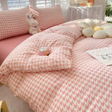 Flytonn-2025 Spring Bedding Set Kawaii Bedding Set Kids Adult Flat Sheet Duvet Cover Pillowcase Single Double Full Size Bed Linen Floral Cherry Home Textile