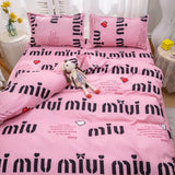 Flytonn-2025 Spring Bedding Set 2025 New Kawaii Duvet Cover Flat Sheet Pillowcases Kit No Filling Twin Single Queen Size Kids Adult Bedding Set Ins Style