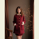 Flytonn-y2k outfits Winter Dress Women Clothing New Year's Robe Meilad Light Luxury Christmas Red Robe French Straight Tube Red Dress for Women