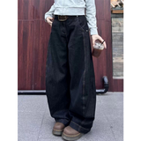 Flytonn-Harajuku Casual 00S High Waist Loose Jeans 2025 Spring Winter Pants Women's Y2K Wide Leg Baggy Street Style Denim Trouser