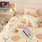 Flytonn-2025 Spring Bedding Set Cute Bear Bedding Set No Filler Ins Korean Style Duvet Cover Pillowcase 2025 New Single Full Size Kids Adult Soft Bed Linen