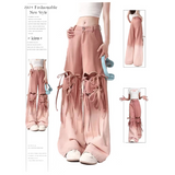 Flytonn-Women Jeans Pink 90s Vintage Baggy High Waist Hollow Out Denim Trouser Korean Oversize Mom Wide Leg Cowboy Pants Pippie Clothes