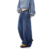 Flytonn-Blue High Waist Women Jeans American Fashion Streetwear Wide Leg Jean Female Trouser Vintage Y2K NEW Straight Baggy Denim Pants