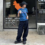 Flytonn-Autumn Women Harajuku Cargo Baggy Blue Jeans Streetwear Hip Hop Oversize Casual Wide Leg Vintage Y2k Loose Trousers