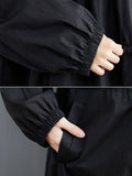 Flytonn-Winter Outfits Christmas Thanksgiving Gift New Year's Eve Outwear Casual Loose Solid Color Zipper Drawstring Long Sleeves Hooded Trench Coat