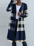 Flytonn-Winter Outfits Christmas Thanksgiving Gift New Year's Eve Outwear Long Sleeves Loose Plaid Collarless Outerwear