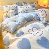 Flytonn-2025 Spring Bedding Set Kawaii Bedding Set for Kids Ins Twin Queen Size Duvet Cover Flat Sheet Pillowcase No Filler Girls Boys Home Totel Bed Linens