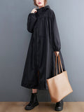 Flytonn-Winter Outfits Christmas Thanksgiving Gift New Year's Eve Outwear Casual Loose Solid Color Zipper Drawstring Long Sleeves Hooded Trench Coat