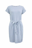 Flytonn-Black Friday Sale - Striped Knot Design Grey Midi Dress(5 Colors)