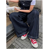 Flytonn-Vintage High Waist Women Black Jeans Korean Fashion Streetwear Wide Leg Jean Female Denim Trouser Straight Baggy Mom Denim Pants