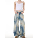 Flytonn-2025 Spring Vintage Ripped Harajuku Y2K Loose Jeans Hollow Out Tassels Pants Women's Wide Leg Trashy Print Baggy Denim Trouser