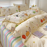 Flytonn-2025 Spring Bedding Set Cute Dog Bedding Set New Arrival Blue Twin Queen Duvet Cover Flat Sheet Pillowcase No Filler Girl Boys Hotel Home Bed Linens