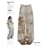 Flytonn-Women's Print Jeans Vintage Y2k 90s Aesthetic Baggy Denim Trousers Harajuku Oversize Cowboy Pants Emo 2000s Trashy Clothes 2024