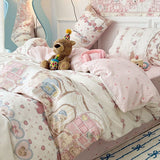 Flytonn-2025 Spring Bedding Set Cute Bear Bedding Set No Filler Full Queen Size Duvet Cover Flat Sheet Pillowcase Kids Adults Fashion Soft Comforter Cover