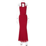 Flytonn Elegant Two-piece Dress Sets With Scarf Strapless Fishbone Top Long Skirt For Women 2025 Sexy New Slim Party Skirt Set