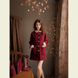 Flytonn-y2k outfits Winter Dress Women Clothing New Year's Robe Meilad Light Luxury Christmas Red Robe French Straight Tube Red Dress for Women