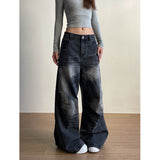 Flytonn-Y2K Vintage High Waist Harajuku Loose Jeans Pants Korean Fashion Women's Grunge Wide Leg Oversized Denim Trouser Female Clothes