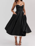 Flytonn- ‘Mademoiselleâ€?Black Tulle Midi Dress