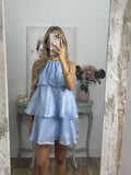 Flytonn- Organza Halterneck Layered Mini Dress