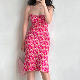 FLYTONN-spring summer dress Vacation photography outfits Floral Paradise Midi Dress ~