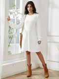 Flytonn- Solid Knit A-line Sweater Dress