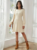 Flytonn- Solid Knit A-line Sweater Dress